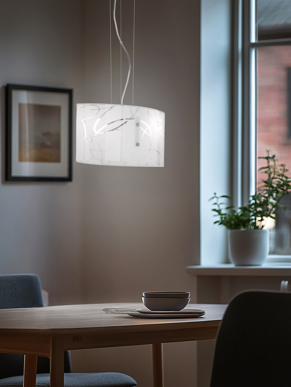 Lustra Spirelli, TRIO, 40x20x150 cm, 40W, 2x E27, metal, alb - imagine 5